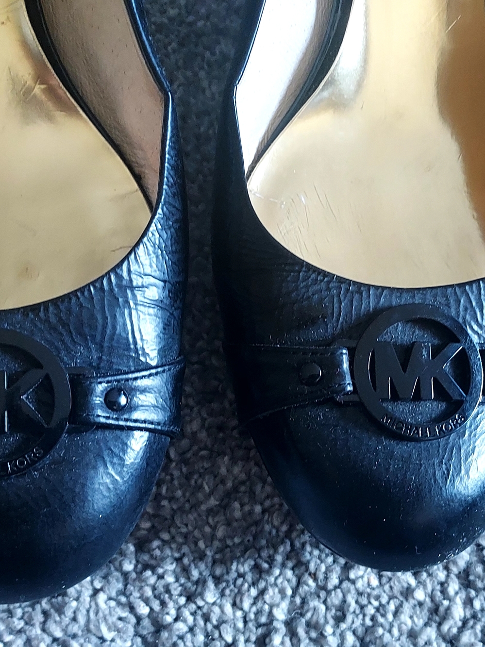 Michael Kors Leather Heels And Coach Black Patent Leather Wedge Logo Hardware - Picture 4 of 4